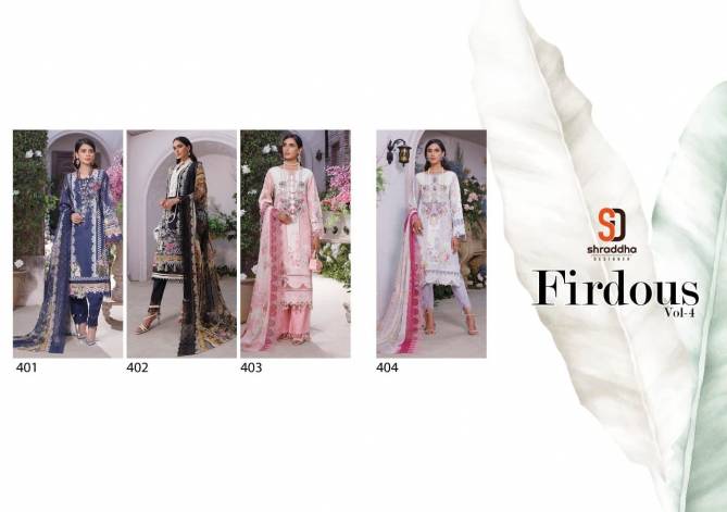 Shraddha Firdous 4 Designer Casual Wear Lawn Cotton Pakistani Salwar Suits Collection